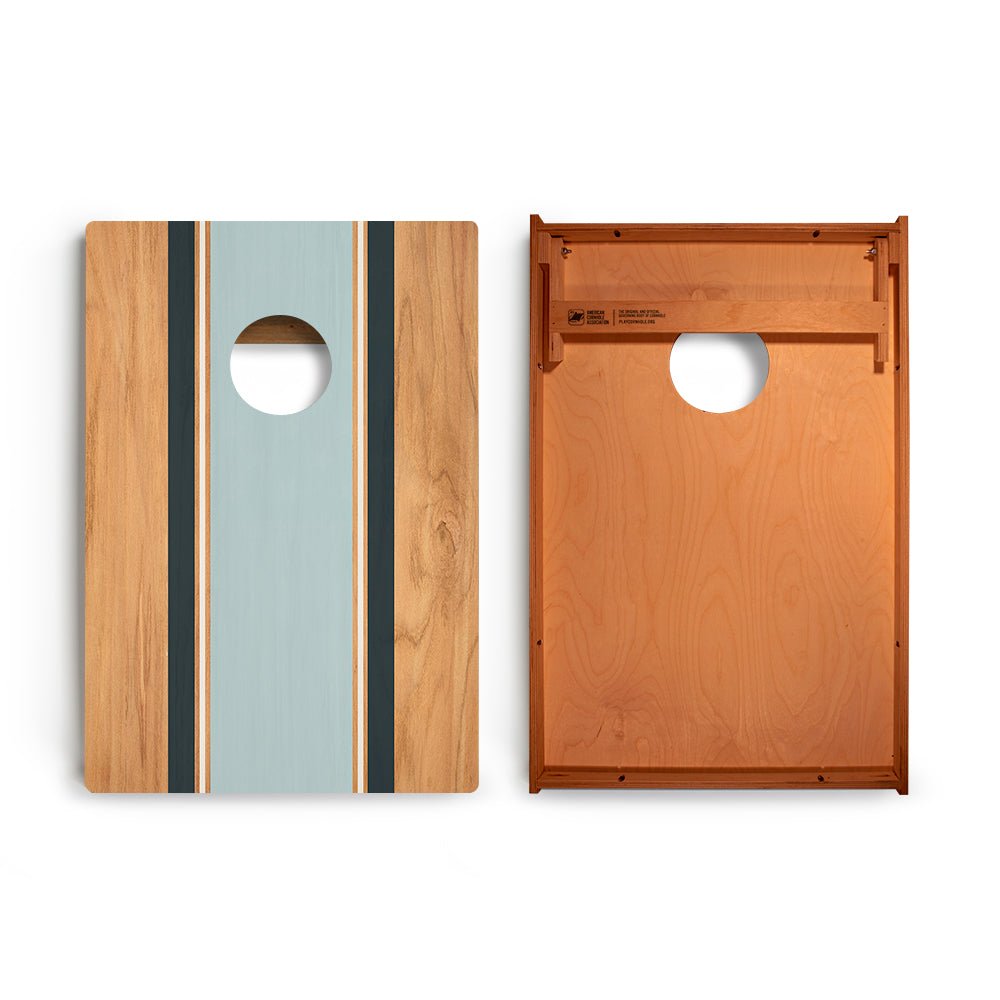 Classic Stripes Navy Blue Backyard 2300 Cornhole Boards - WACA-900462 | American Cornhole Association