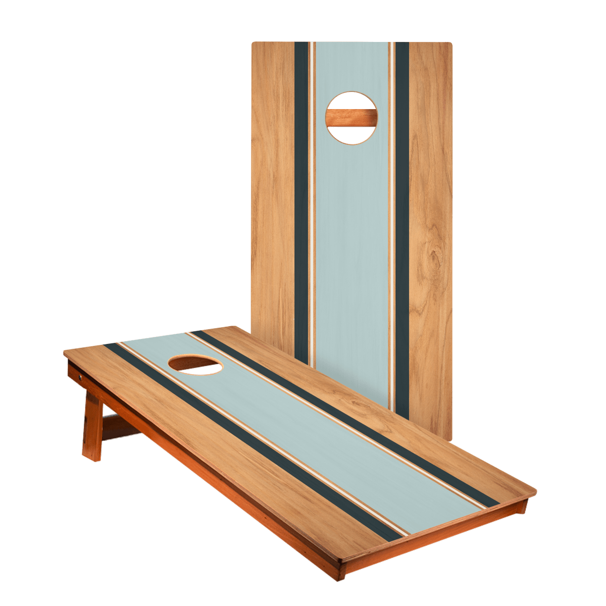 Classic Stripes Navy Blue Backyard 2400 Cornhole Boards - WACA-000462 | American Cornhole Association