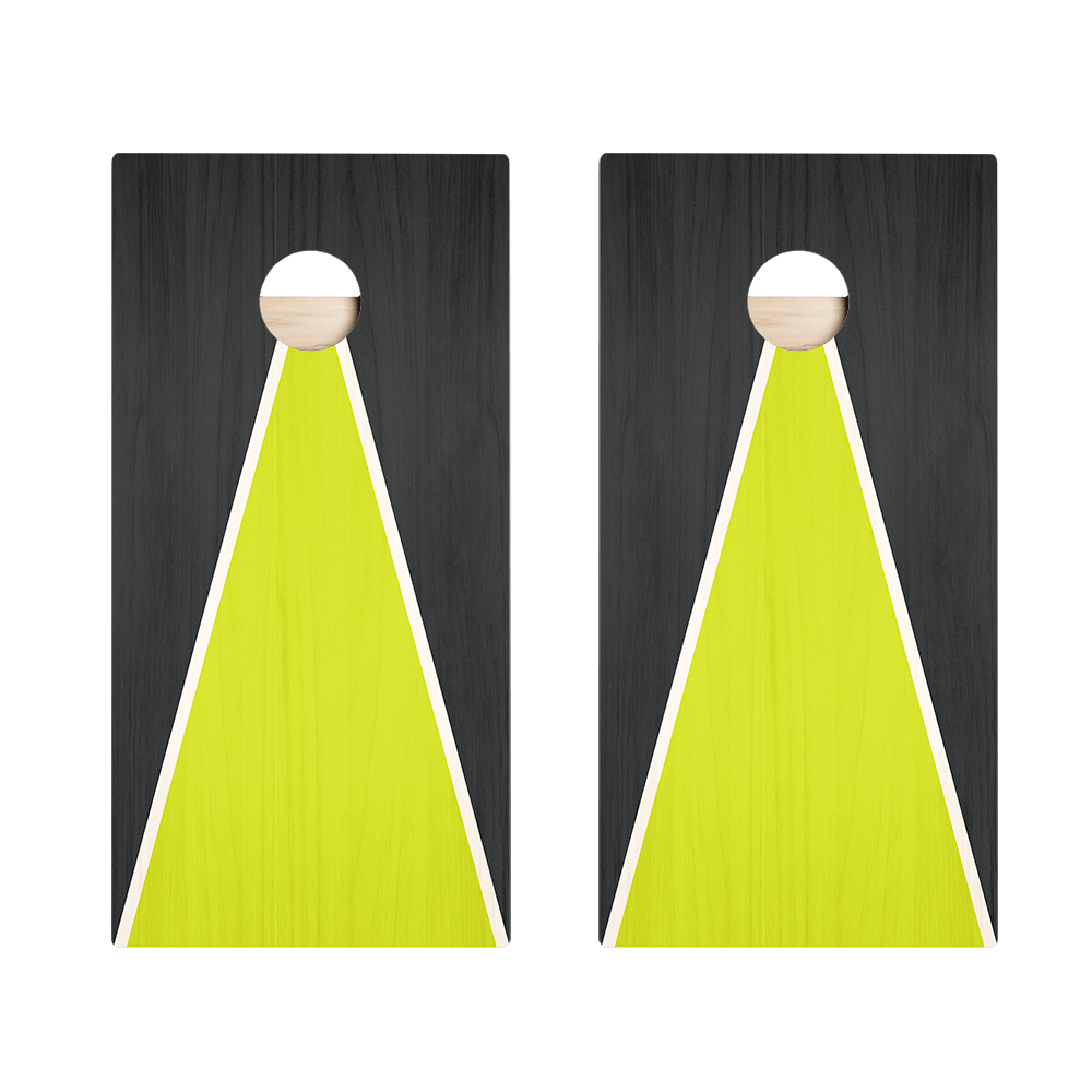 Classic Triangle - Black and Neon Green Star Cornhole Boards - ACA - 000433 | American Cornhole Association