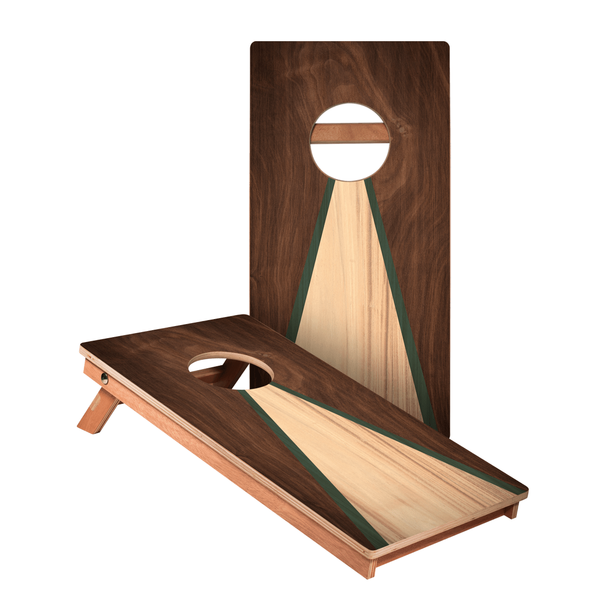 Classic Triangle Green Wood Backyard 1x2ft Cornhole Boards - WACA-500457 | American Cornhole Association