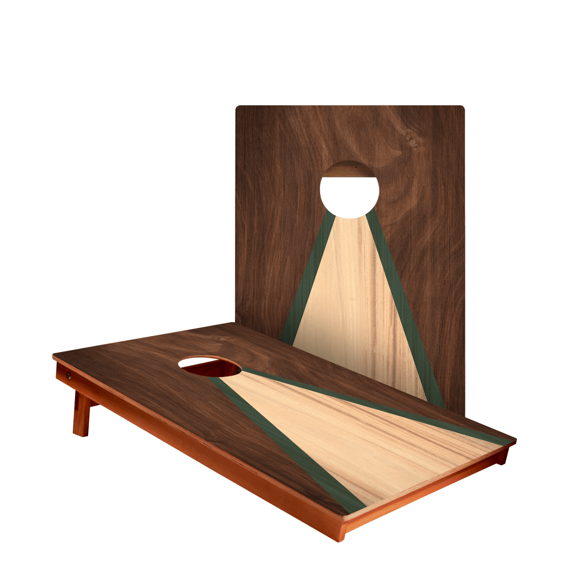 Classic Triangle Green Wood Backyard 2300 Cornhole Boards - WACA-900457 | American Cornhole Association