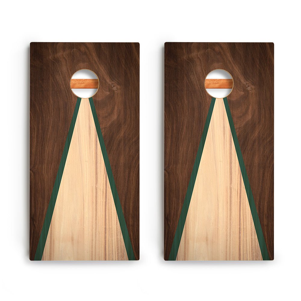 Classic Triangle Green Wood Backyard 2400 Cornhole Boards - WACA-000457 | American Cornhole Association