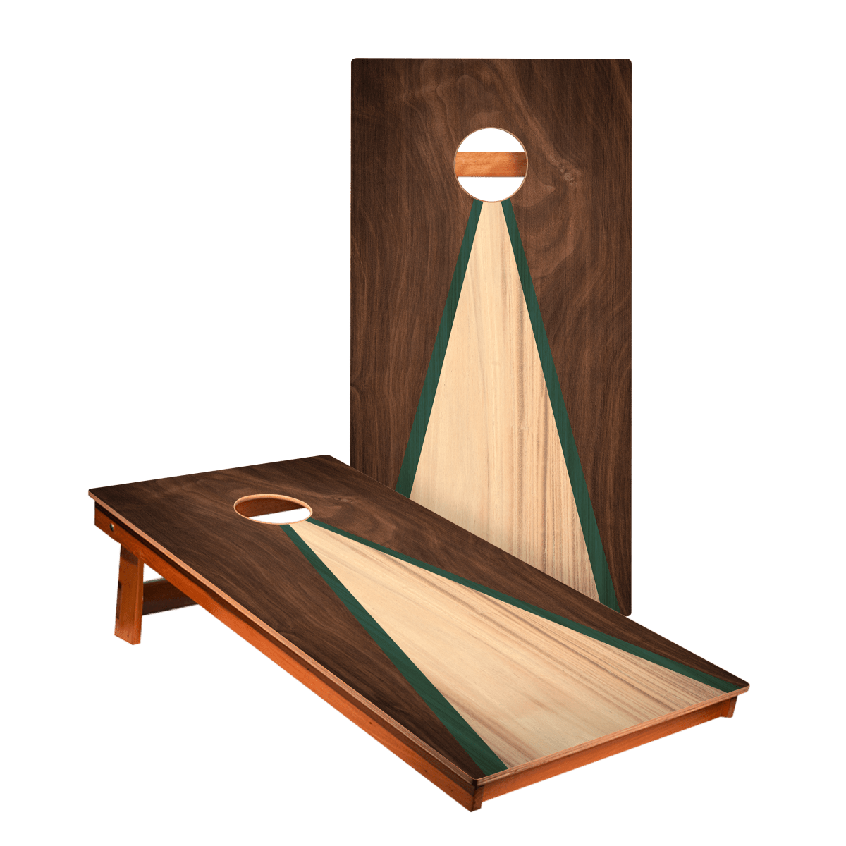 Classic Triangle Green Wood Backyard 2400 Cornhole Boards - WACA-000457 | American Cornhole Association