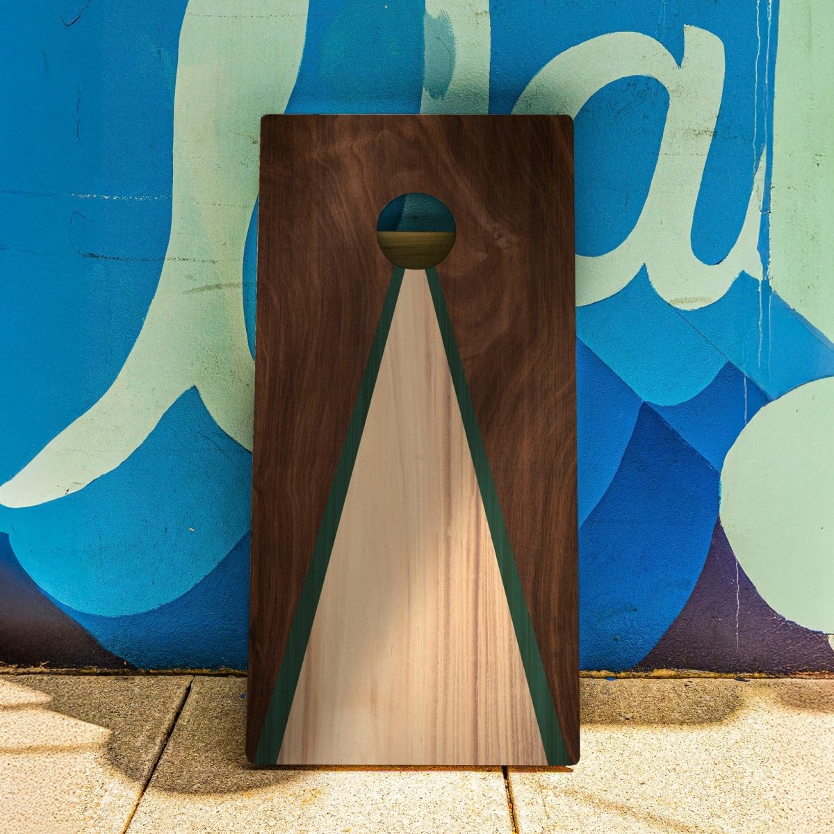 Classic Triangle Green Wood Backyard 2400 Cornhole Boards - WACA-000457 | American Cornhole Association