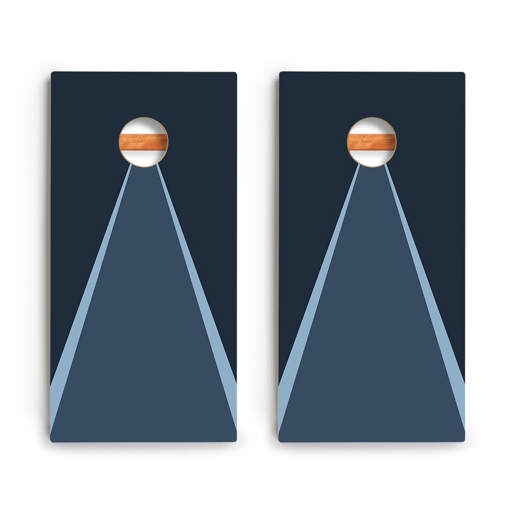 Classic Triangle Monotone Blue Backyard 2400 Cornhole Boards - WACA-000459 | American Cornhole Association
