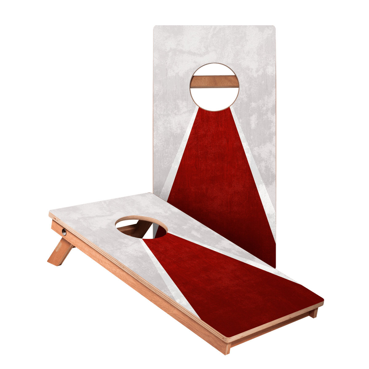 Classic Triangle Red Distressed Backyard 1x2ft Cornhole Boards - WACA-500460 | American Cornhole Association