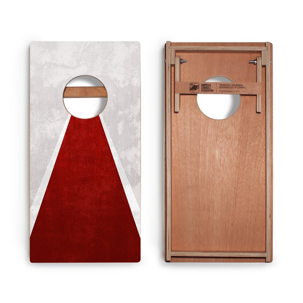 Classic Triangle Red Distressed Backyard 1x2ft Cornhole Boards - WACA-500460 | American Cornhole Association