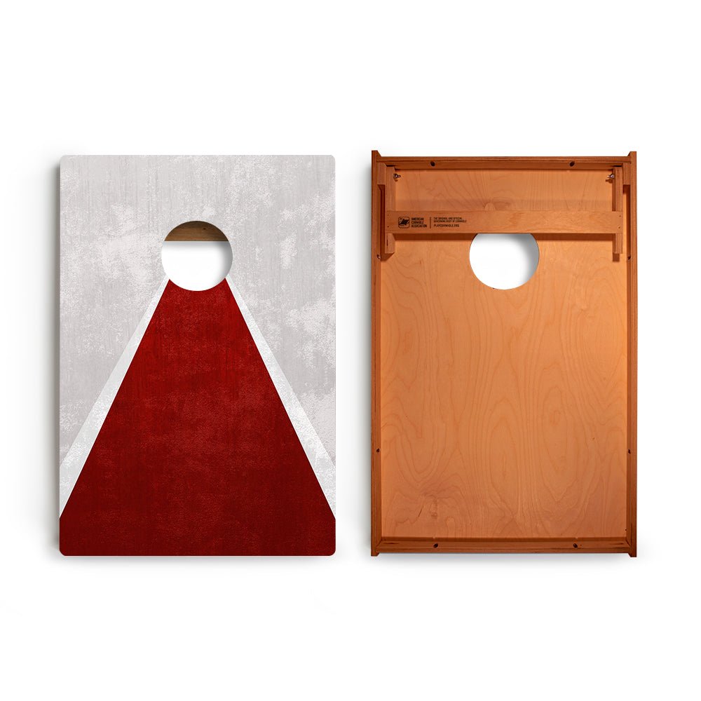Classic Triangle Red Distressed Backyard 2300 Cornhole Boards - WACA-900460 | American Cornhole Association