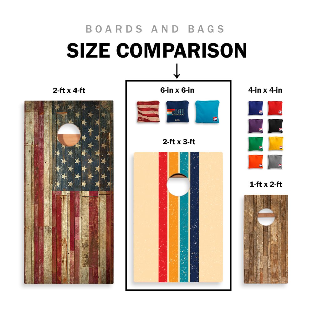 Classic Triangle Retro Surf Backyard 2300 Cornhole Boards - WACA-900465 | American Cornhole Association
