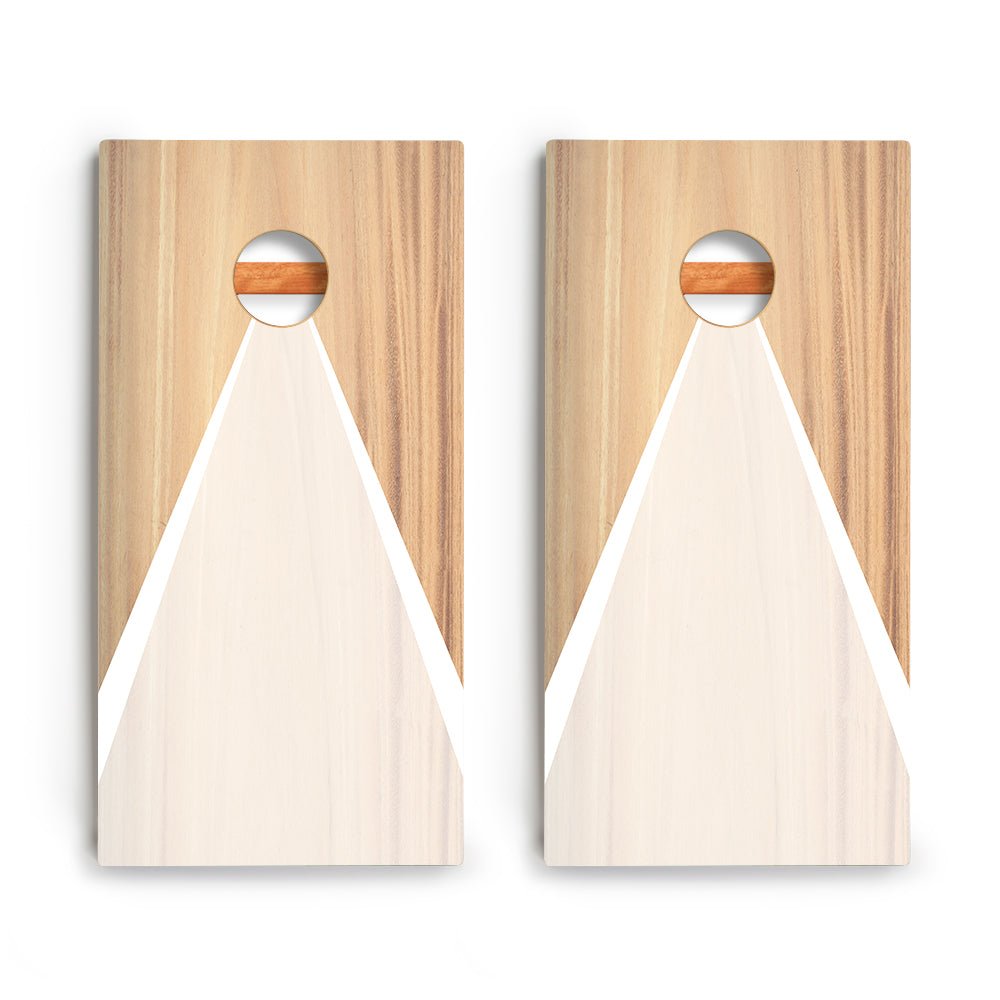 Classic Triangle White Wood Backyard 2400 Cornhole Boards - WACA-000461 | American Cornhole Association