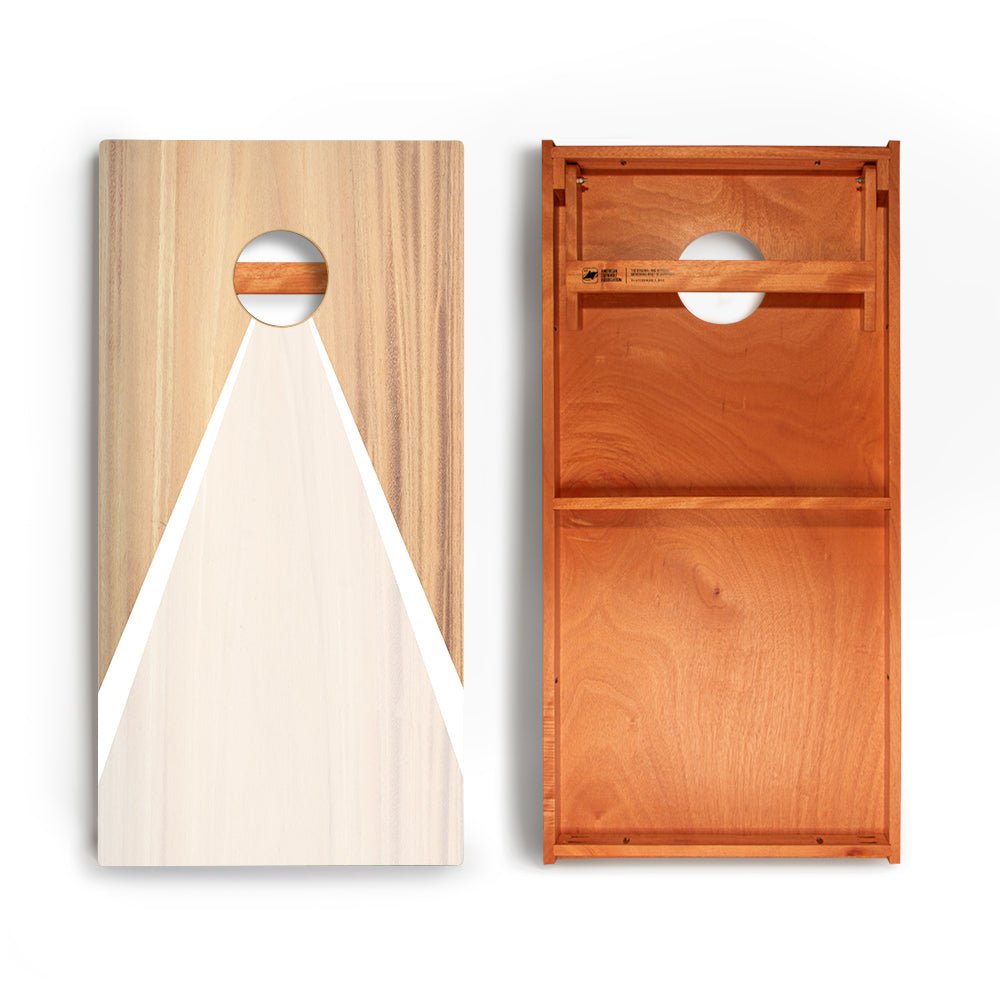 Classic Triangle White Wood Backyard 2400 Cornhole Boards - WACA-000461 | American Cornhole Association