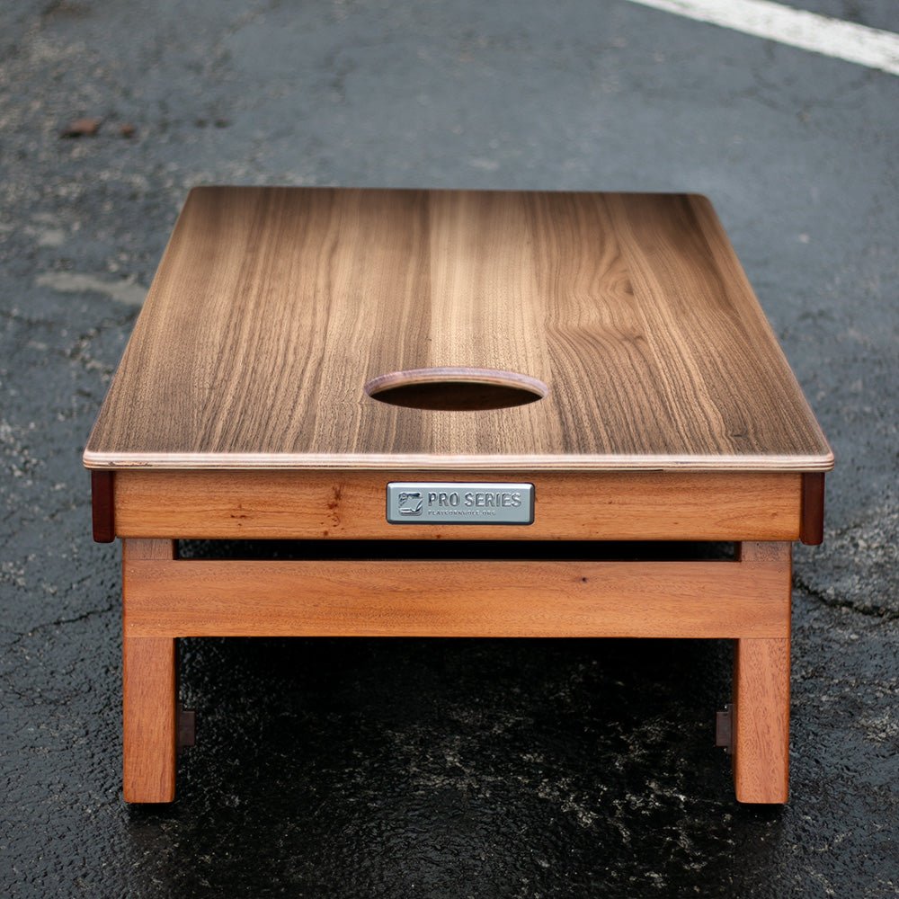 Dark Teak Silver Series Cornhole Boards - American Cornhole Association