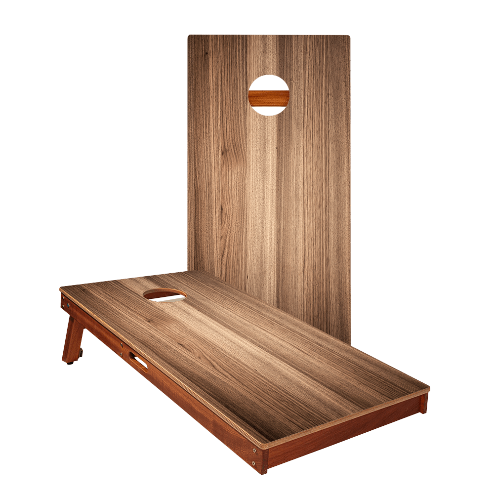 Dark Teak Silver Series Cornhole Boards - American Cornhole Association