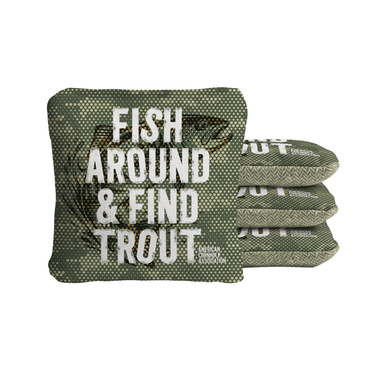 Fish Around Find Trout Limited Edition Synergy Soft Cornhole Bags | 05.26 DROP - 107041-132 | American Cornhole Association