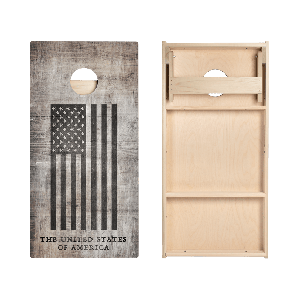 Full American Black Flag Star Cornhole Boards - ACA - 000298 | American Cornhole Association