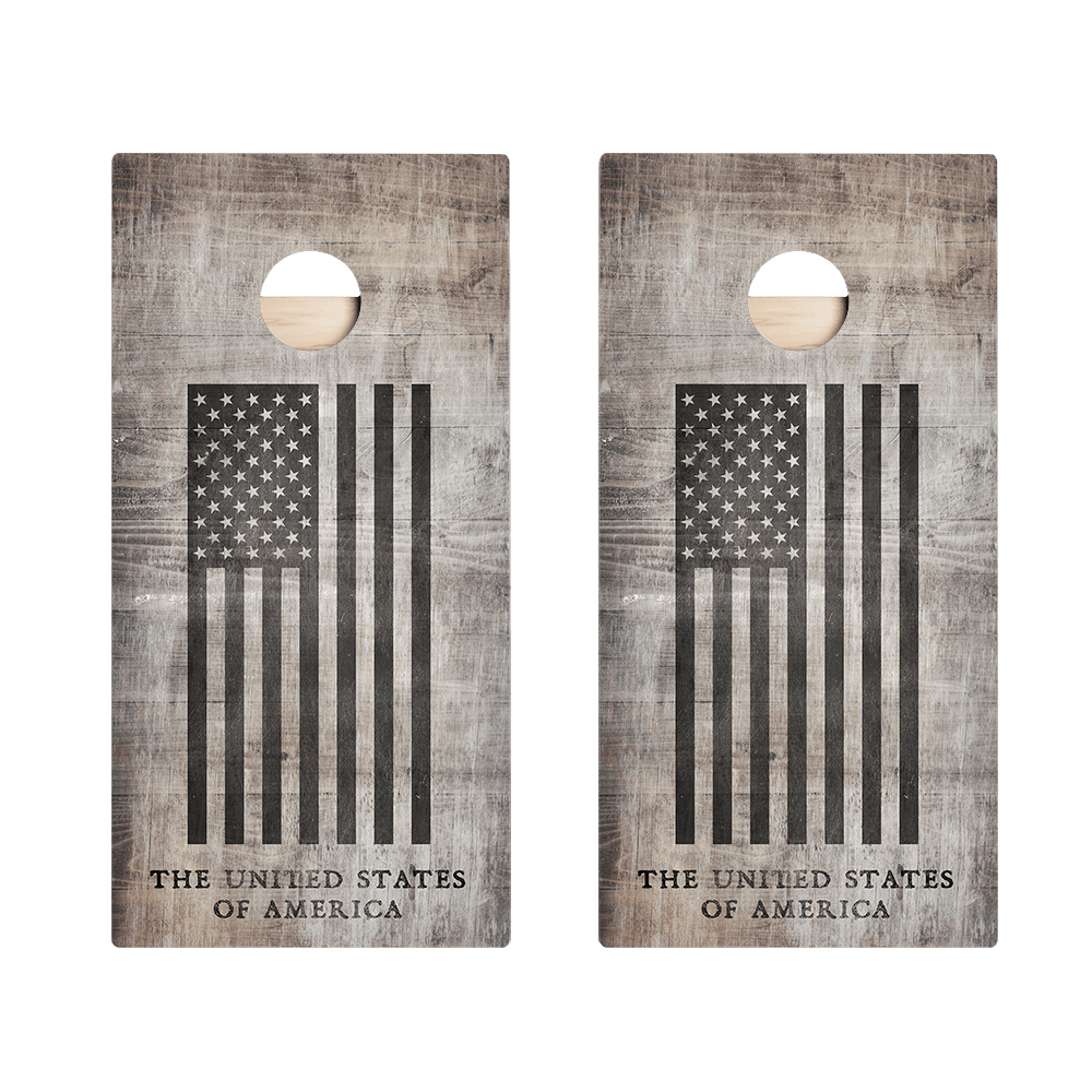Full American Black Flag Star Cornhole Boards - ACA - 000298 | American Cornhole Association