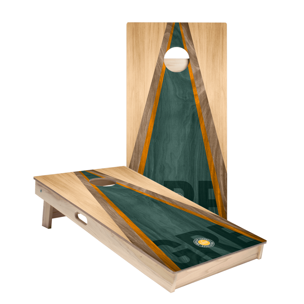 Green Bay Football Gameday Classic Triangle Star Cornhole Boards, - American Cornhole Association