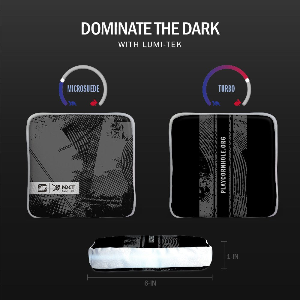 Grunge Black NXT Lumi - Tek Cornhole Bags, - American Cornhole Association