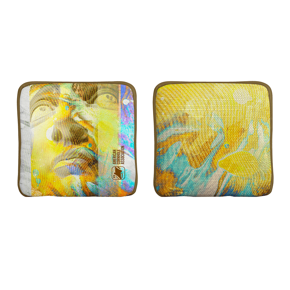 Grunge David (Yellow) Limited Edition Synergy Edge Cornhole Bags | 08.24 Drop, - American Cornhole Association