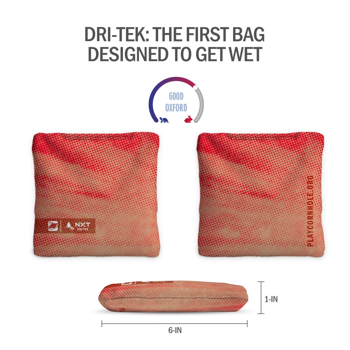 Halftone Horizon Red NXT Dri - Tek Cornhole Bags, - American Cornhole Association