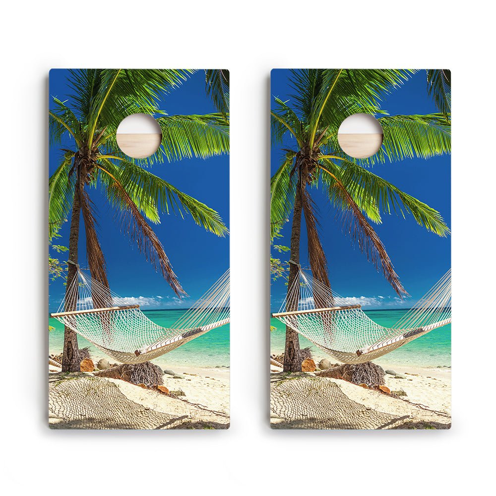 Hammock On The Beach Tropical Star Cornhole Boards - ACA - 000005 | American Cornhole Association
