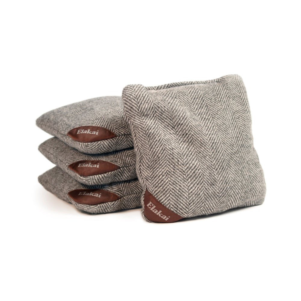 Herringbone Cornhole Bags, Gray Dove - American Cornhole Association