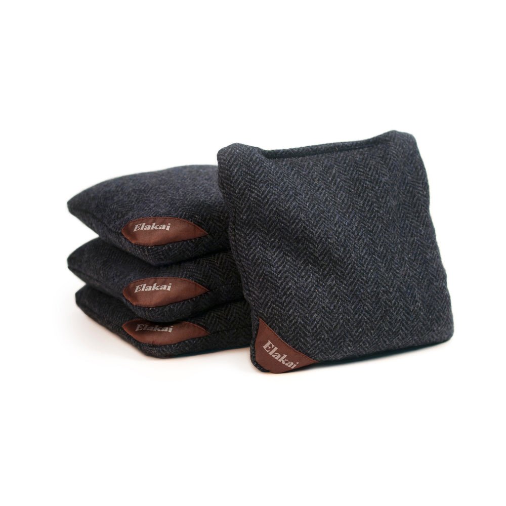 Herringbone Cornhole Bags, Midnight Navy - American Cornhole Association