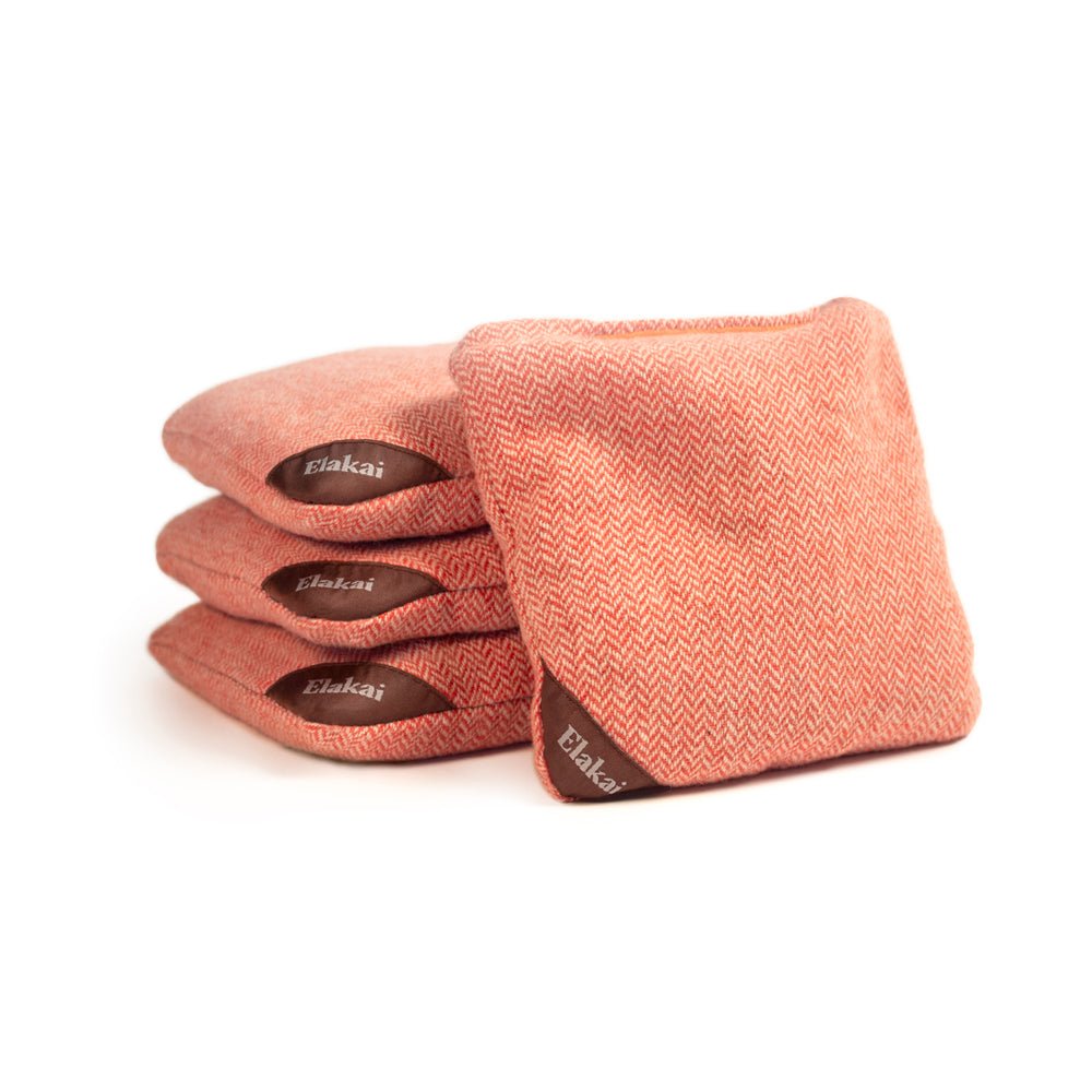 Herringbone Cornhole Bags, Tangerine Orange - American Cornhole Association