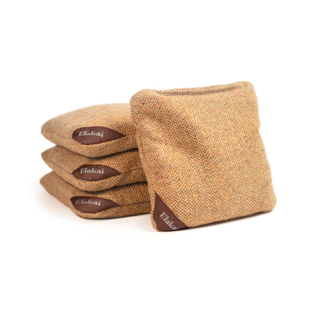 Herringbone Cornhole Bags, Yellow Ochre - American Cornhole Association
