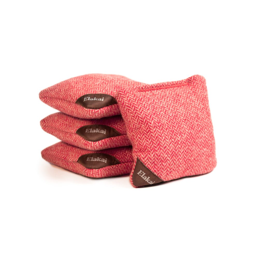 Herringbone Travel - Size Cornhole Bags, Cardinal Red - American Cornhole Association