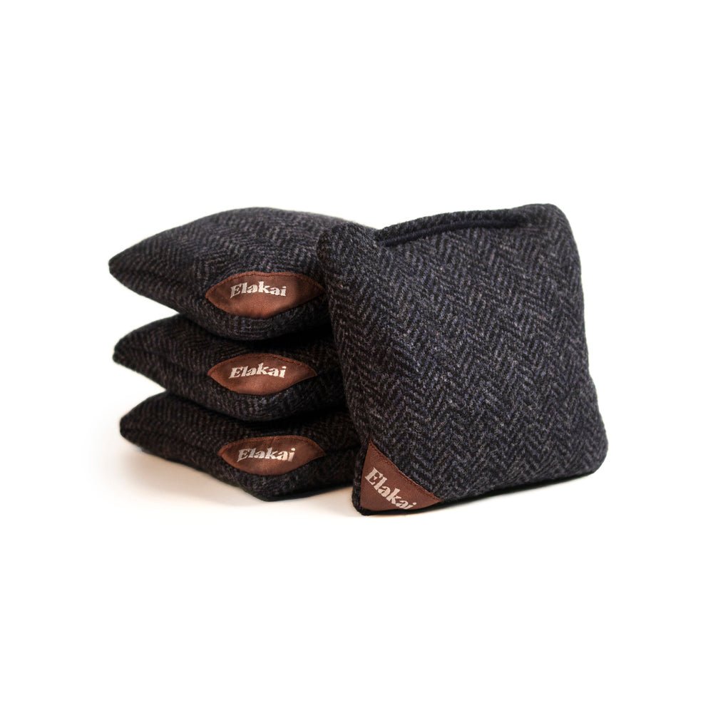 Herringbone Travel - Size Cornhole Bags, Midnight Navy - American Cornhole Association