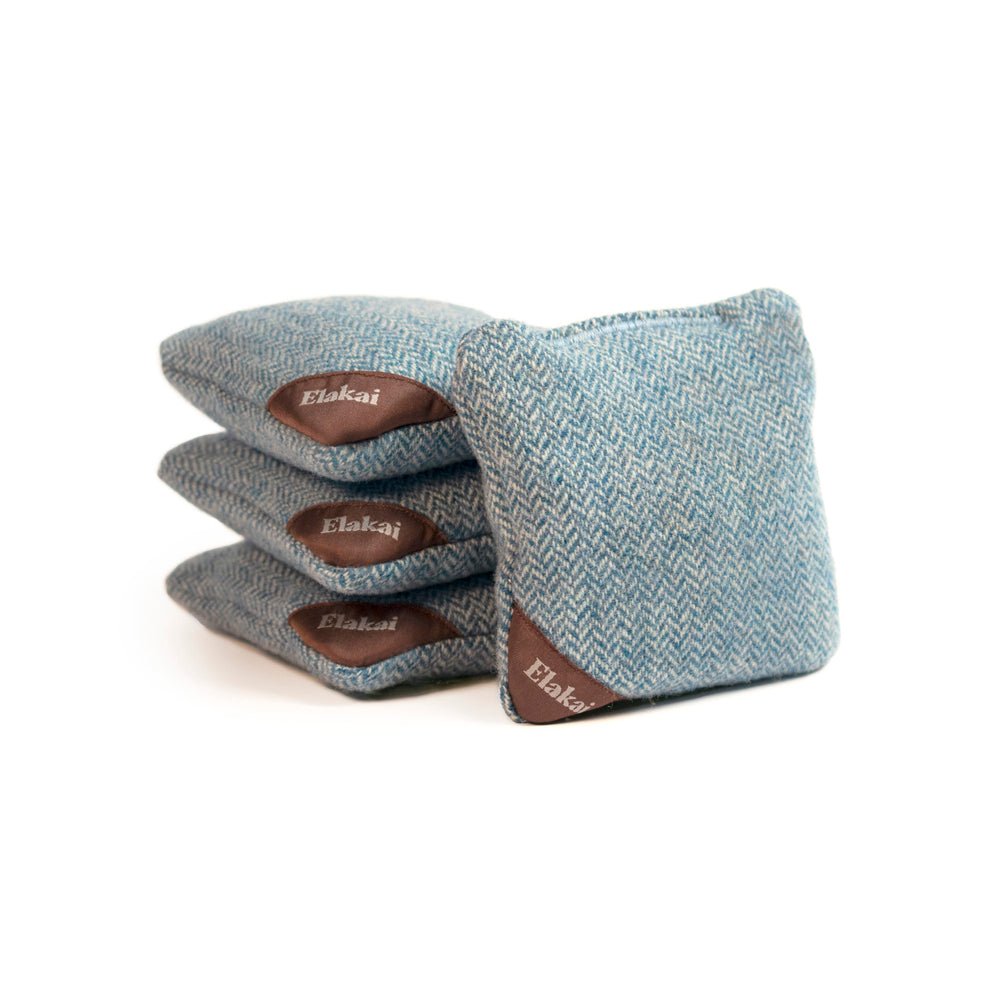 Herringbone Travel - Size Cornhole Bags, Sky Blue - American Cornhole Association