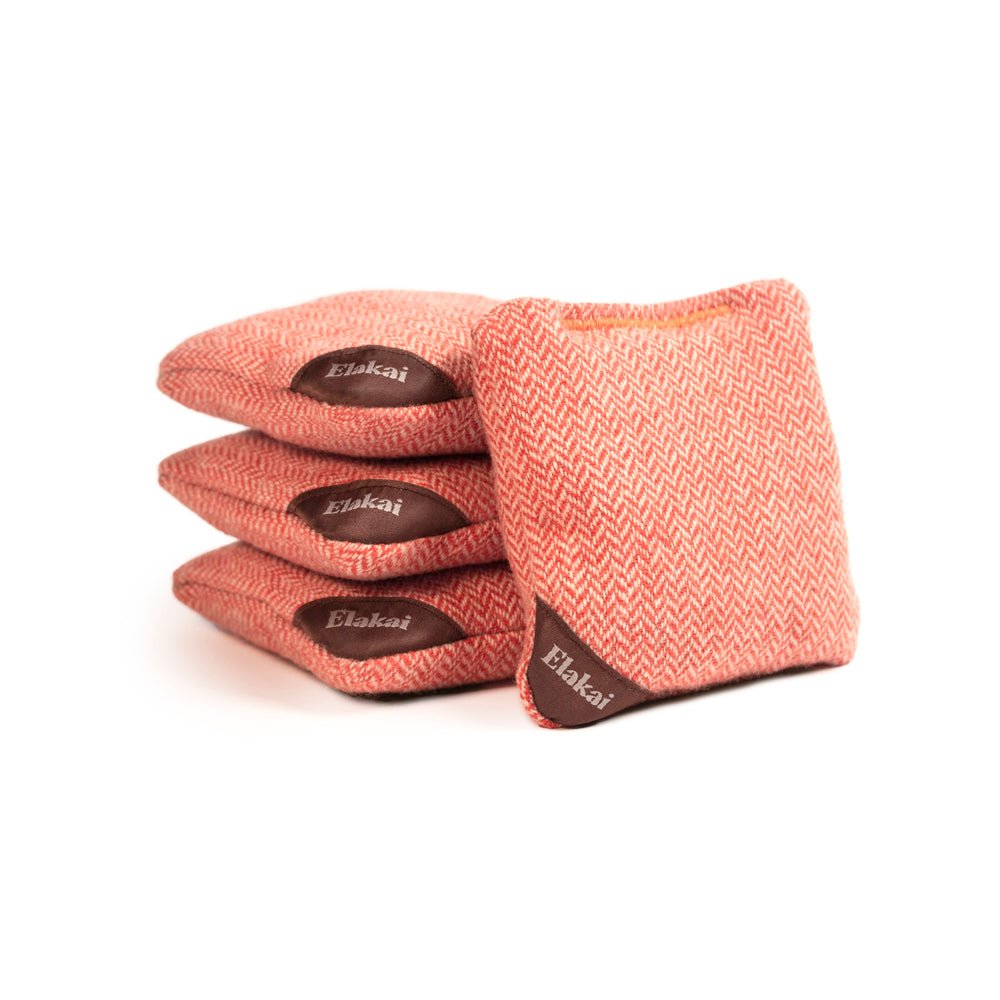 Herringbone Travel - Size Cornhole Bags, Tangerine Orange - American Cornhole Association