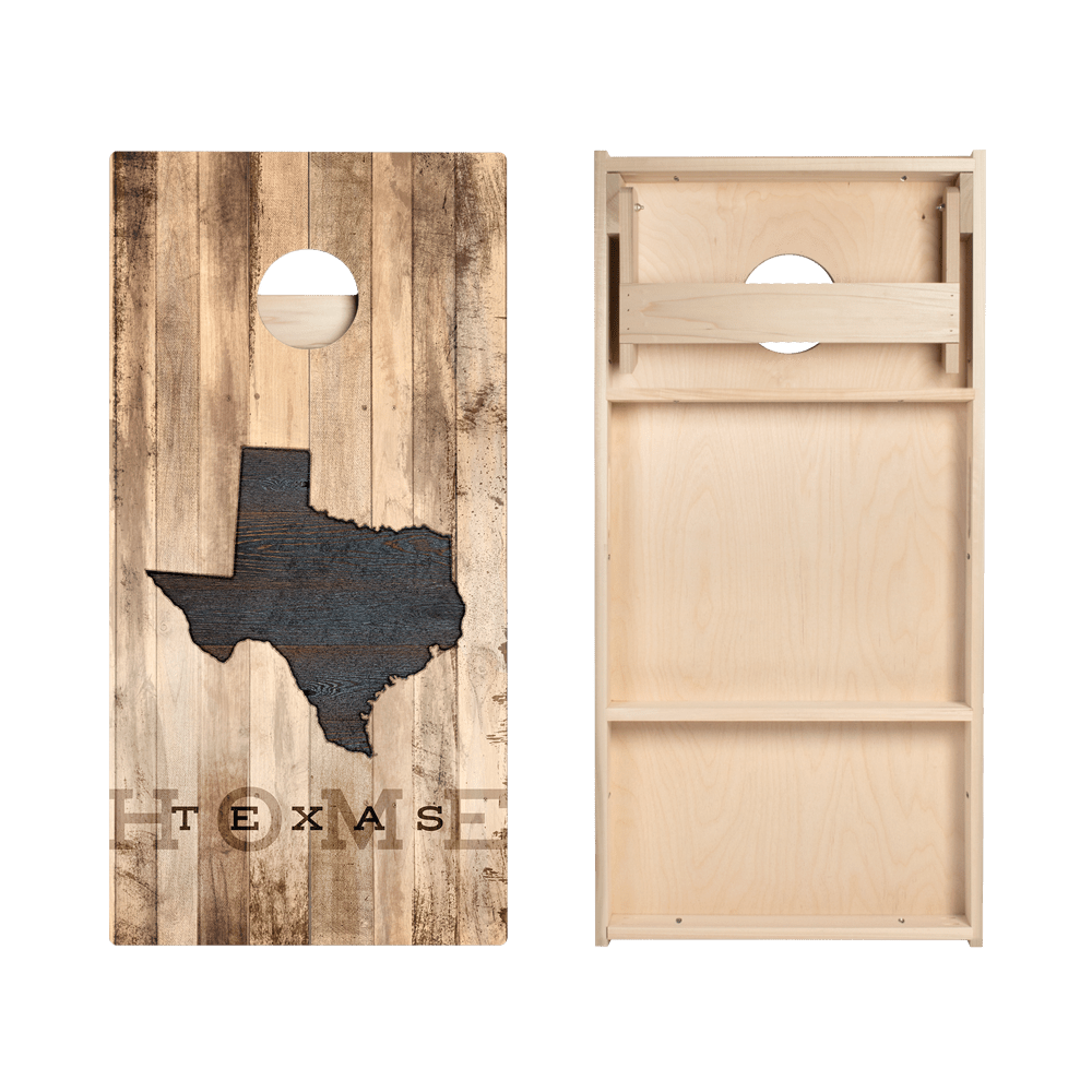 Home State Rustic Wood Texas Star Cornhole Boards - ACA - 000357 | American Cornhole Association