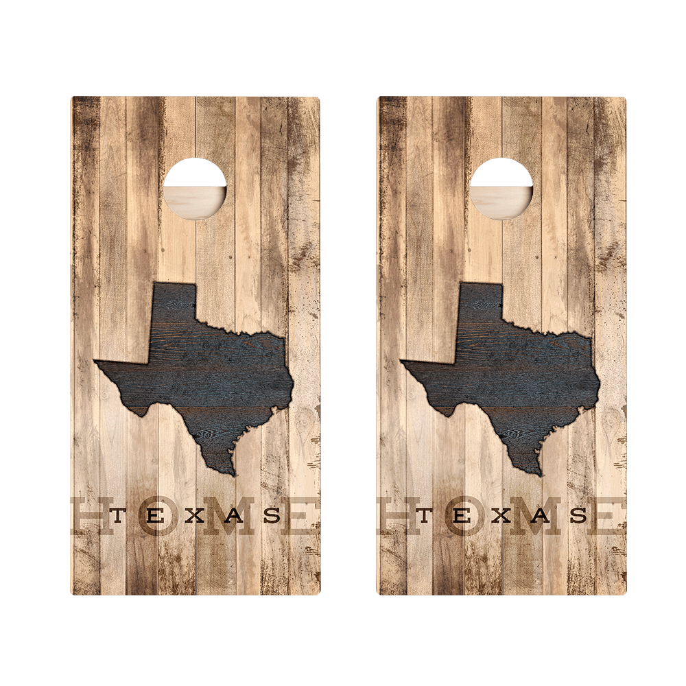 Home State Rustic Wood Texas Star Cornhole Boards - ACA - 000357 | American Cornhole Association