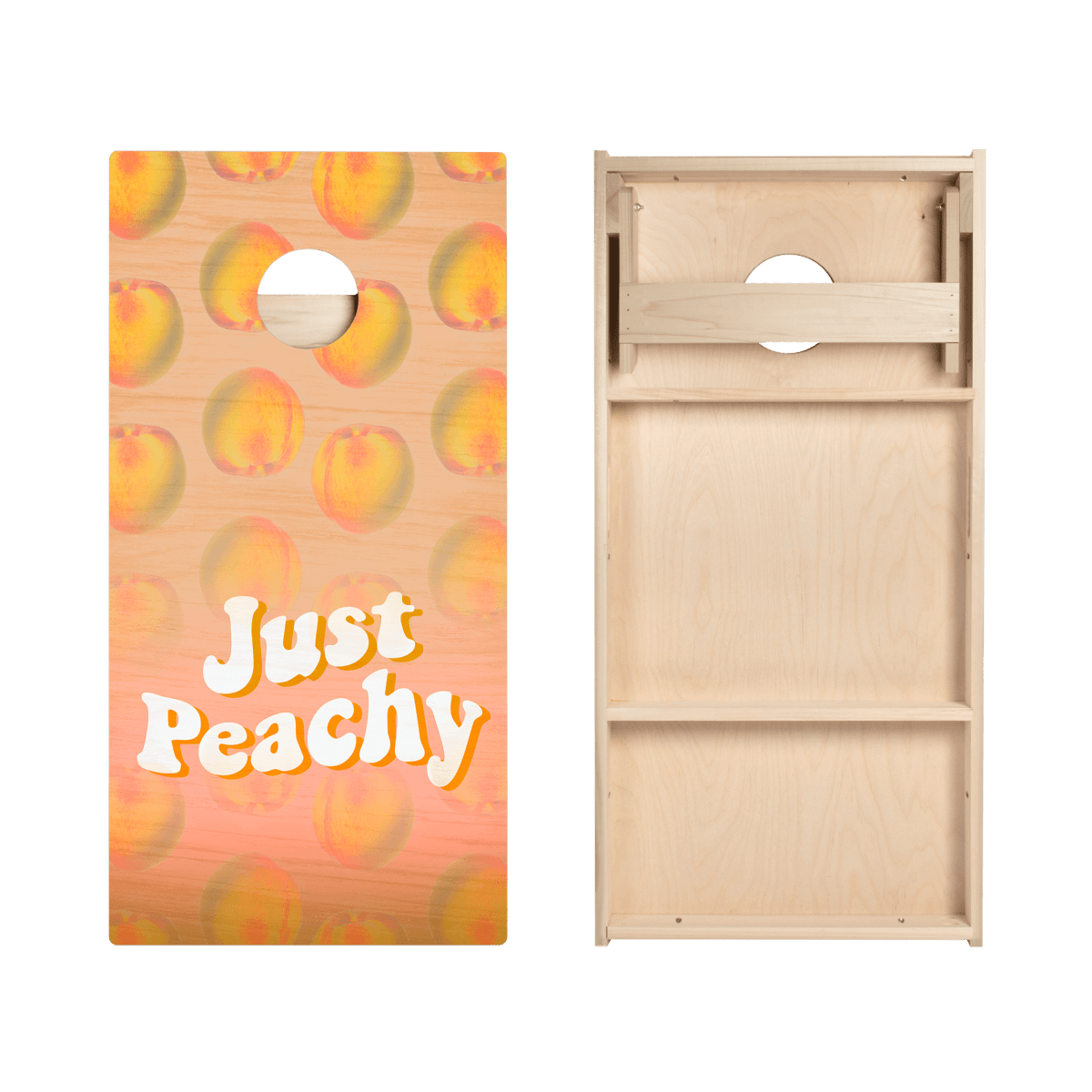 Just Peachy Star Cornhole Boards - ACA - 000277 | American Cornhole Association