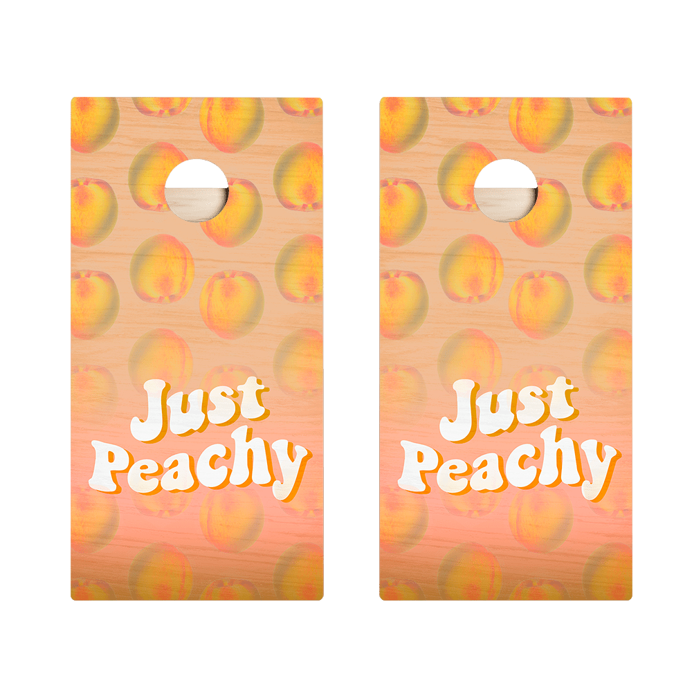Just Peachy Star Cornhole Boards - ACA - 000277 | American Cornhole Association