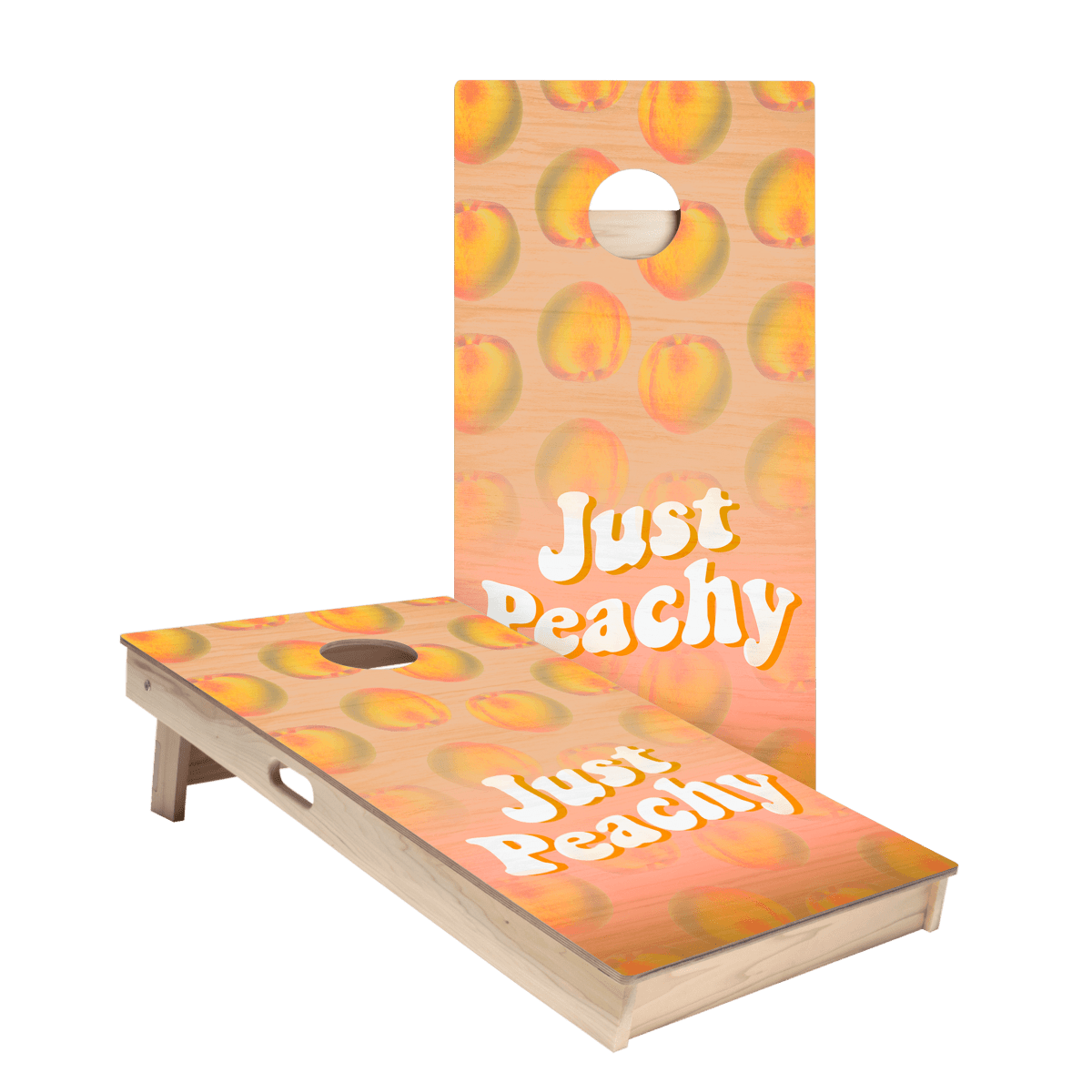 Just Peachy Star Cornhole Boards - ACA - 000277 | American Cornhole Association