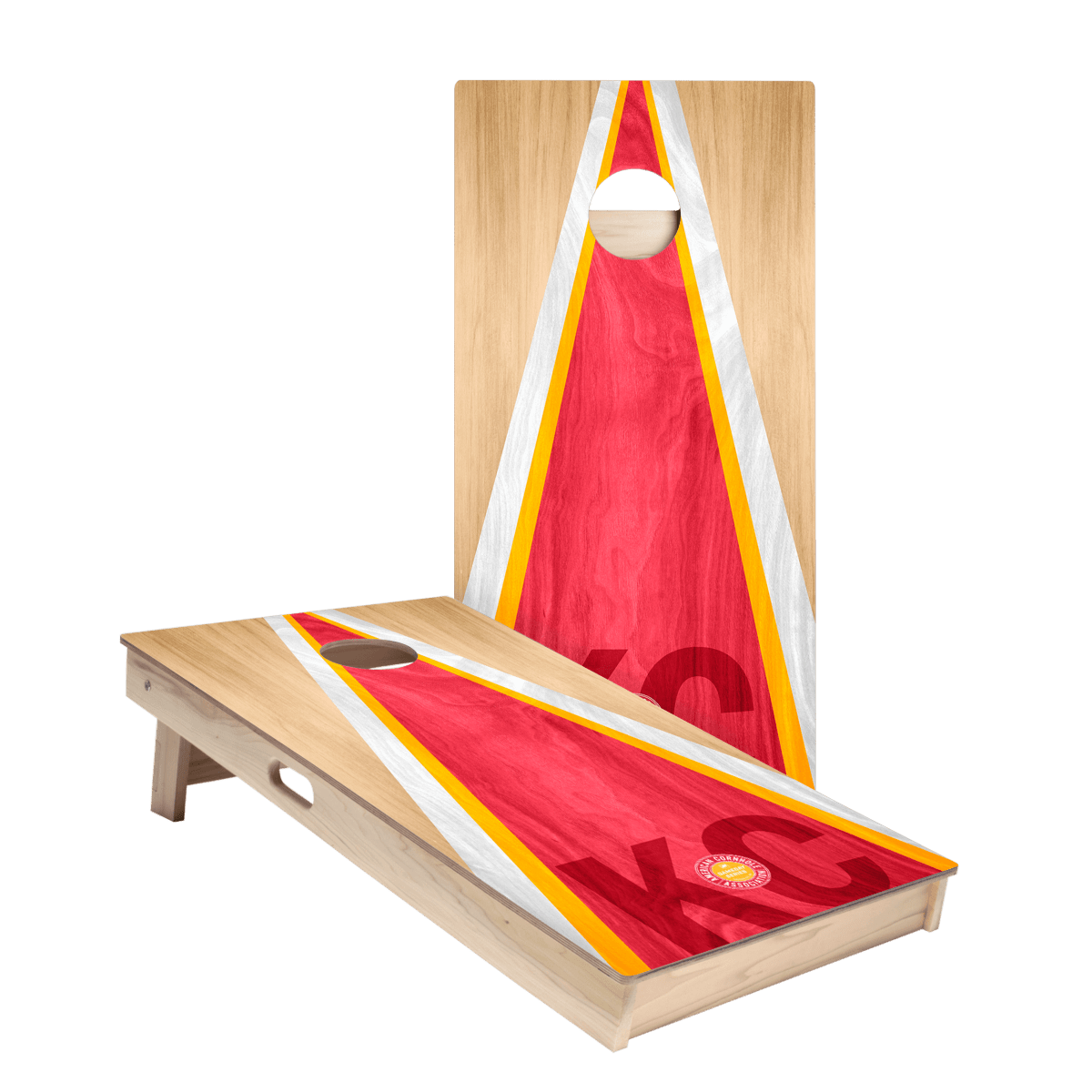Kansas City Football Gameday Classic Triangle Star Cornhole Boards, - American Cornhole Association
