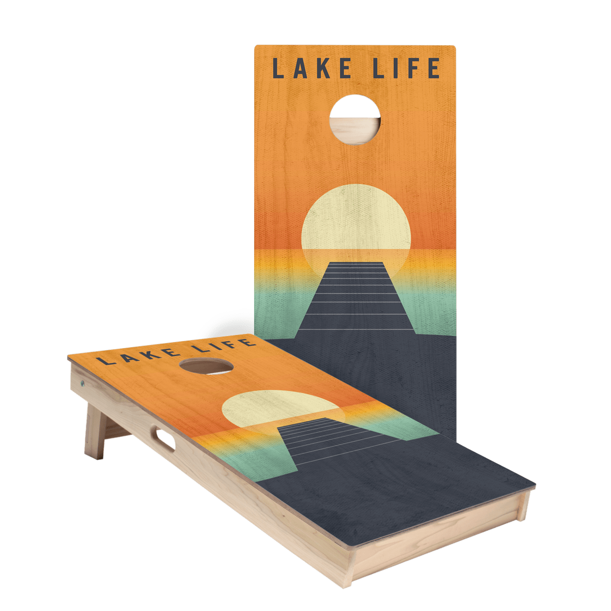 Lake Life Sunset Star Cornhole Boards, - American Cornhole Association