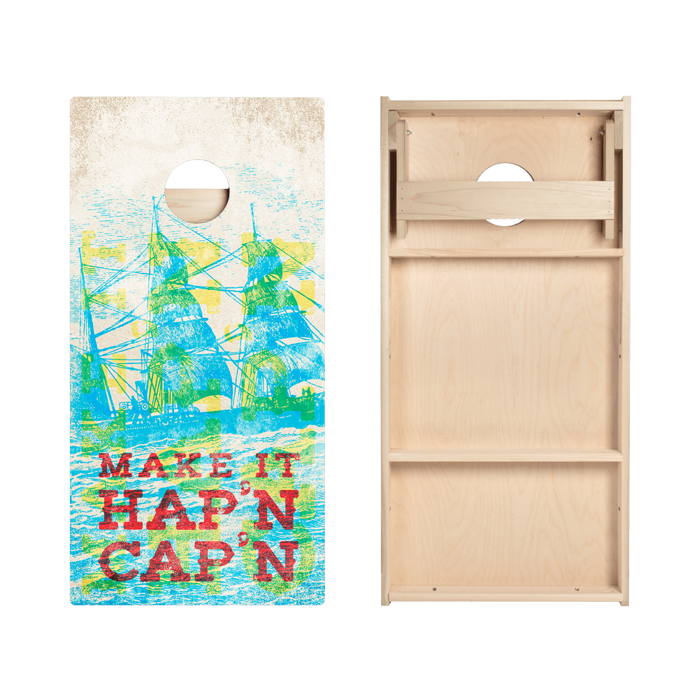 Make It Hap’n Cap’n Star Cornhole Boards - ACA - 000278 | American Cornhole Association