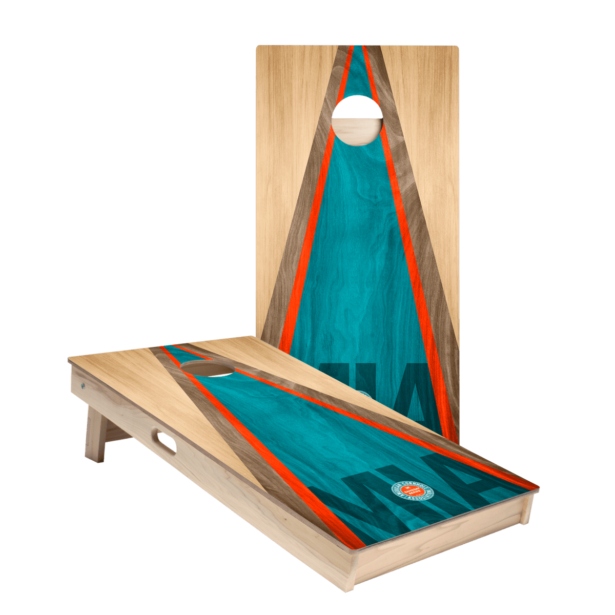 Miami Football Gameday Classic Triangle Star Cornhole Boards, - American Cornhole Association