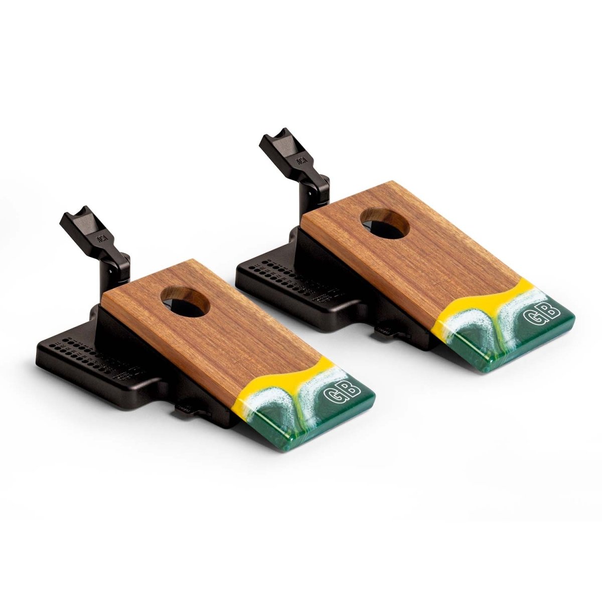 Mini Tabletop Resin Cornhole Set | Gameday Collection - Green Bay EGDC-03 | American Cornhole Association