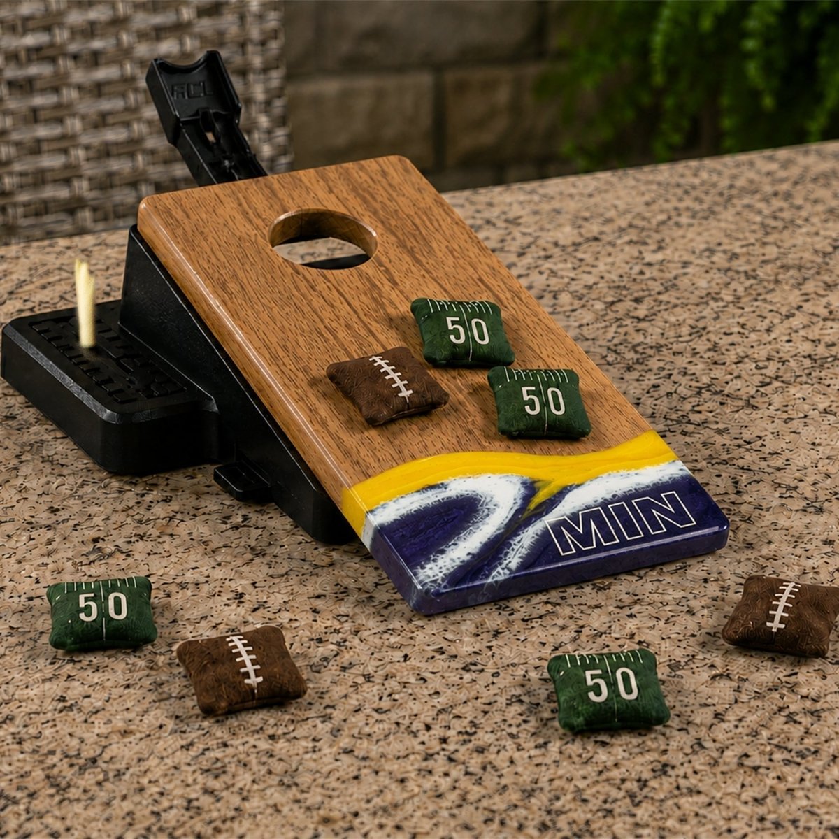 Mini Tabletop Resin Cornhole Set | Gameday Collection - Minnesota EGDC-07 | American Cornhole Association
