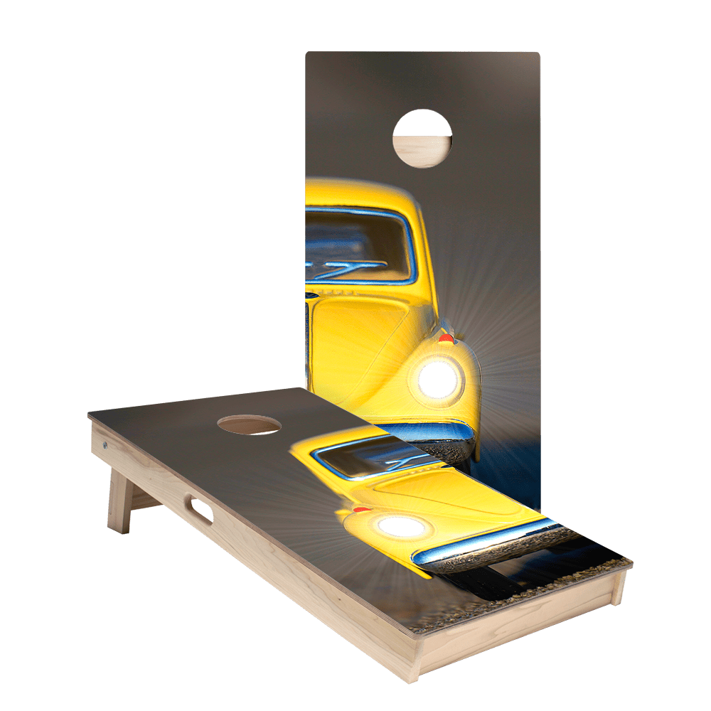 Mini Yellow Car Star Cornhole Boards, - American Cornhole Association