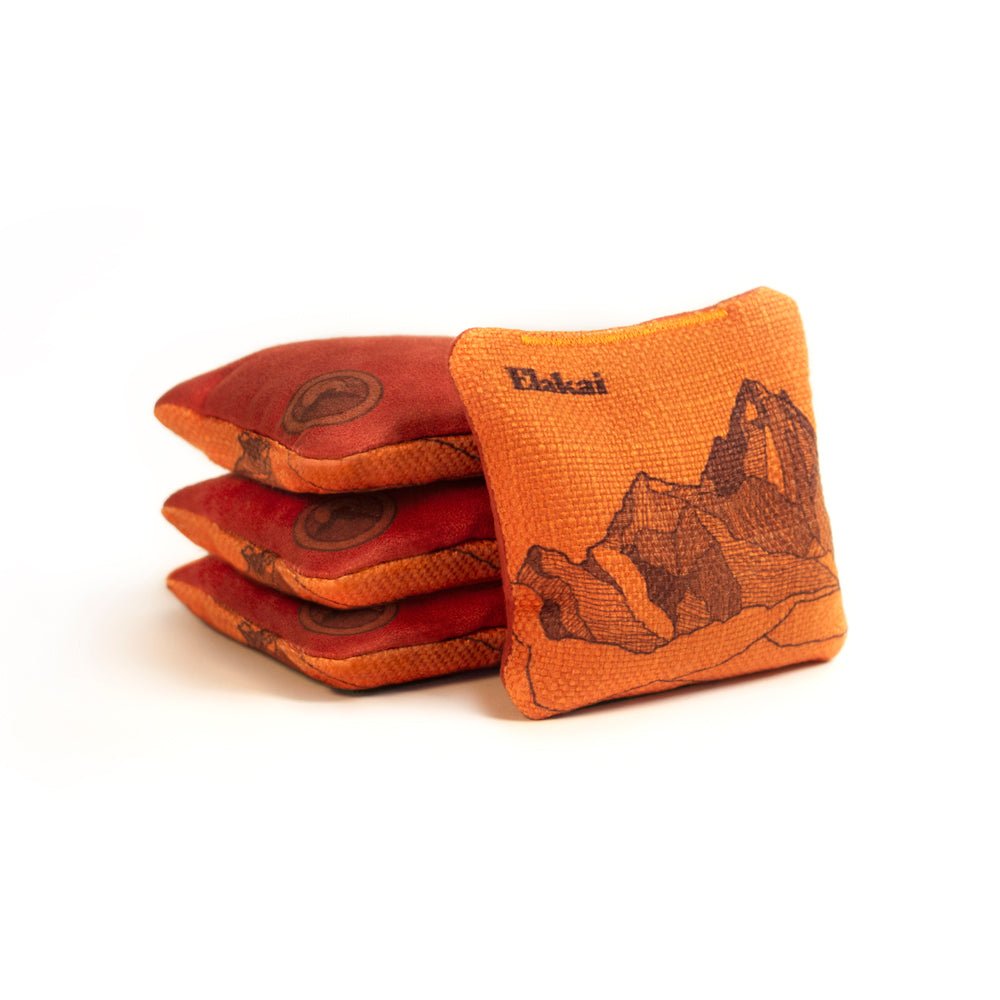 Mount Elakai Travel - Size Cornhole Bags, Orange Horizon - American Cornhole Association