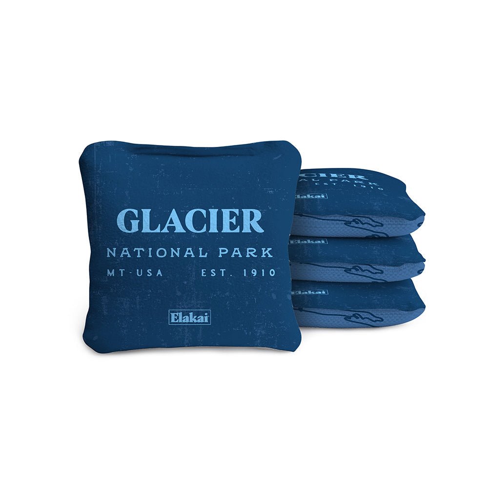 National Parks Glacier Travel - Size Cornhole Bags, Blue - American Cornhole Association