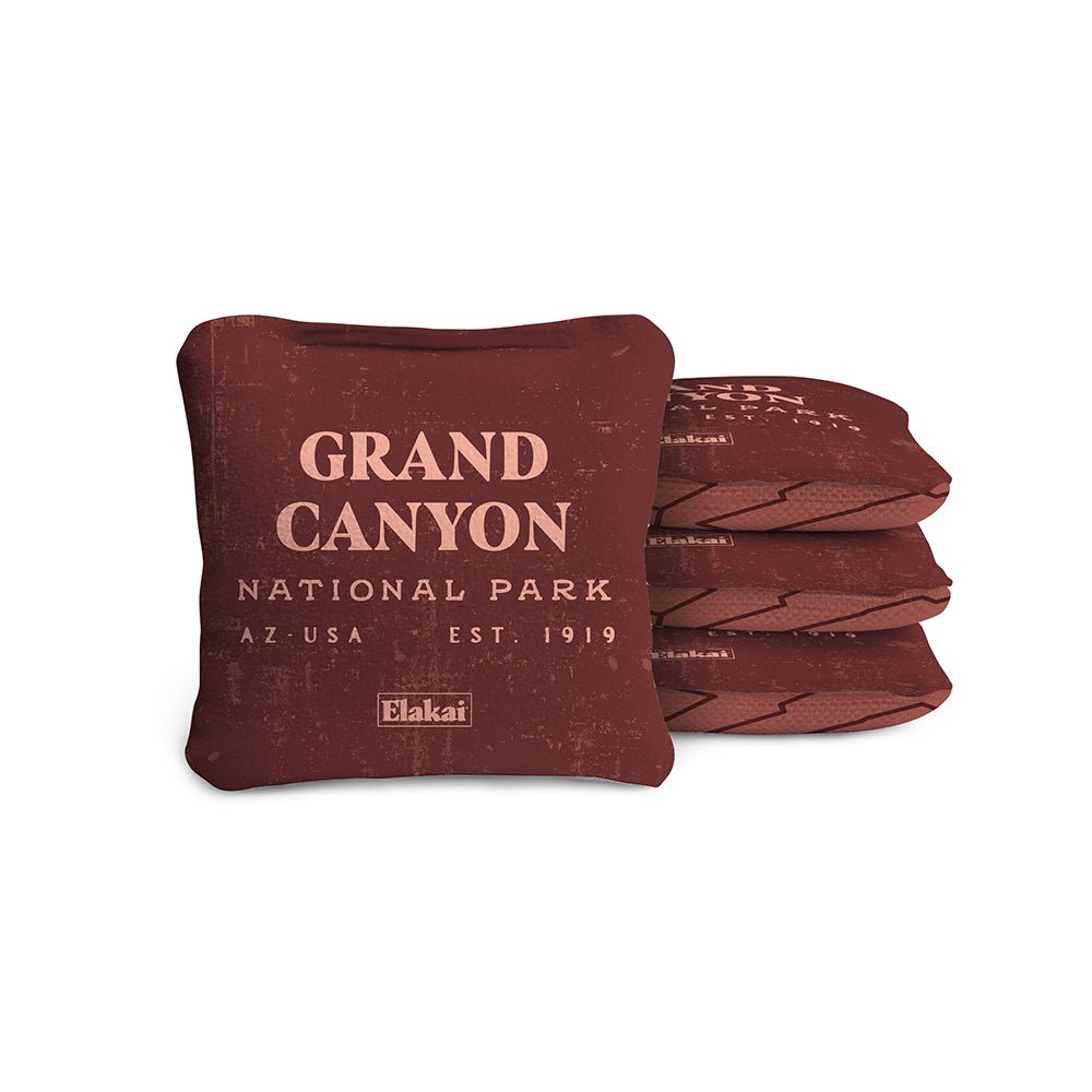 National Parks Grand Canyon Travel - Size Cornhole Bags, Burgundy - American Cornhole Association