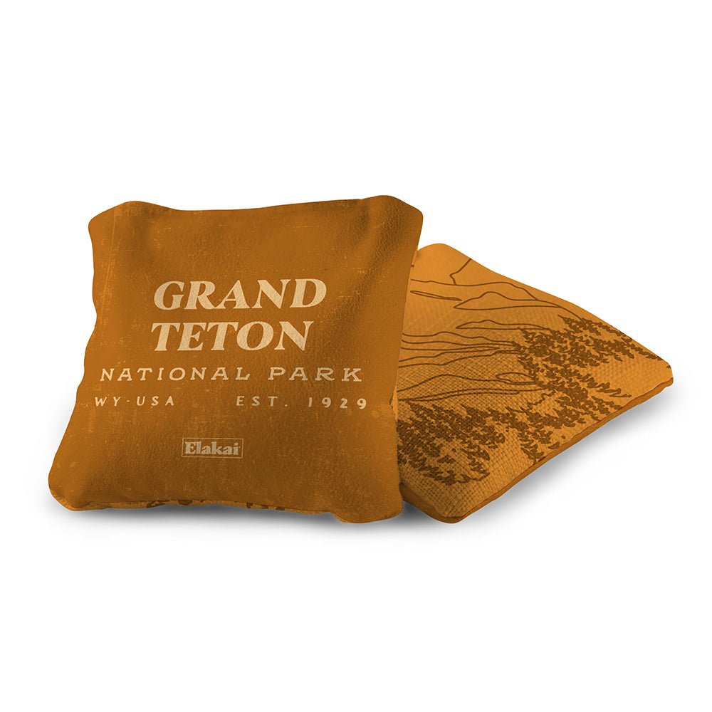 National Parks Grand Teton Cornhole Bags, Sienna - American Cornhole Association