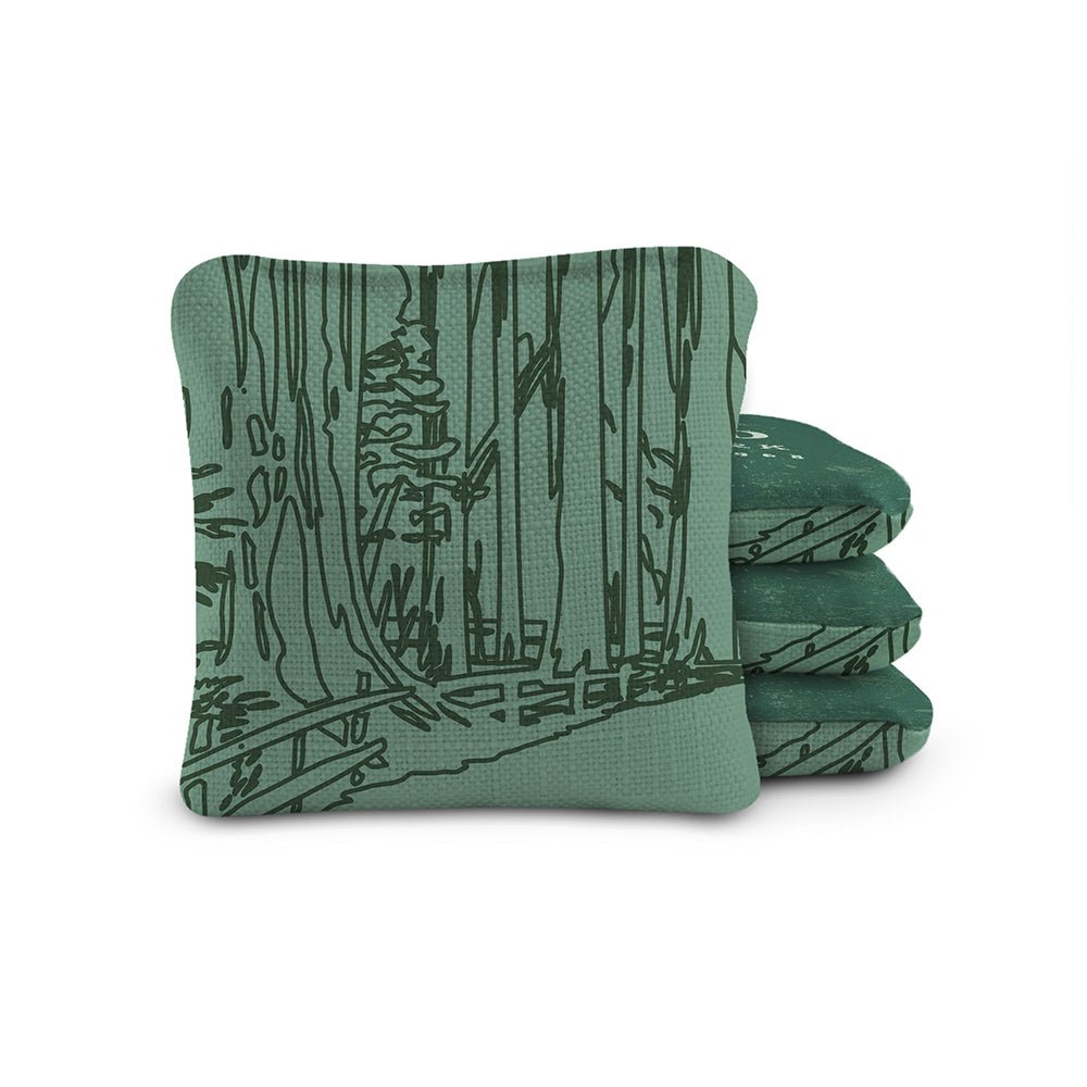 National Parks Redwoods Cornhole Bags, Green - American Cornhole Association